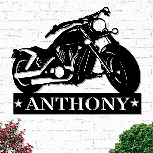 Miniatura 11 de Letrero de metal personalizado para pared de motocicleta con bandera de EE. UU., letrero de metal personalizado para motocicleta, garaje, regalo