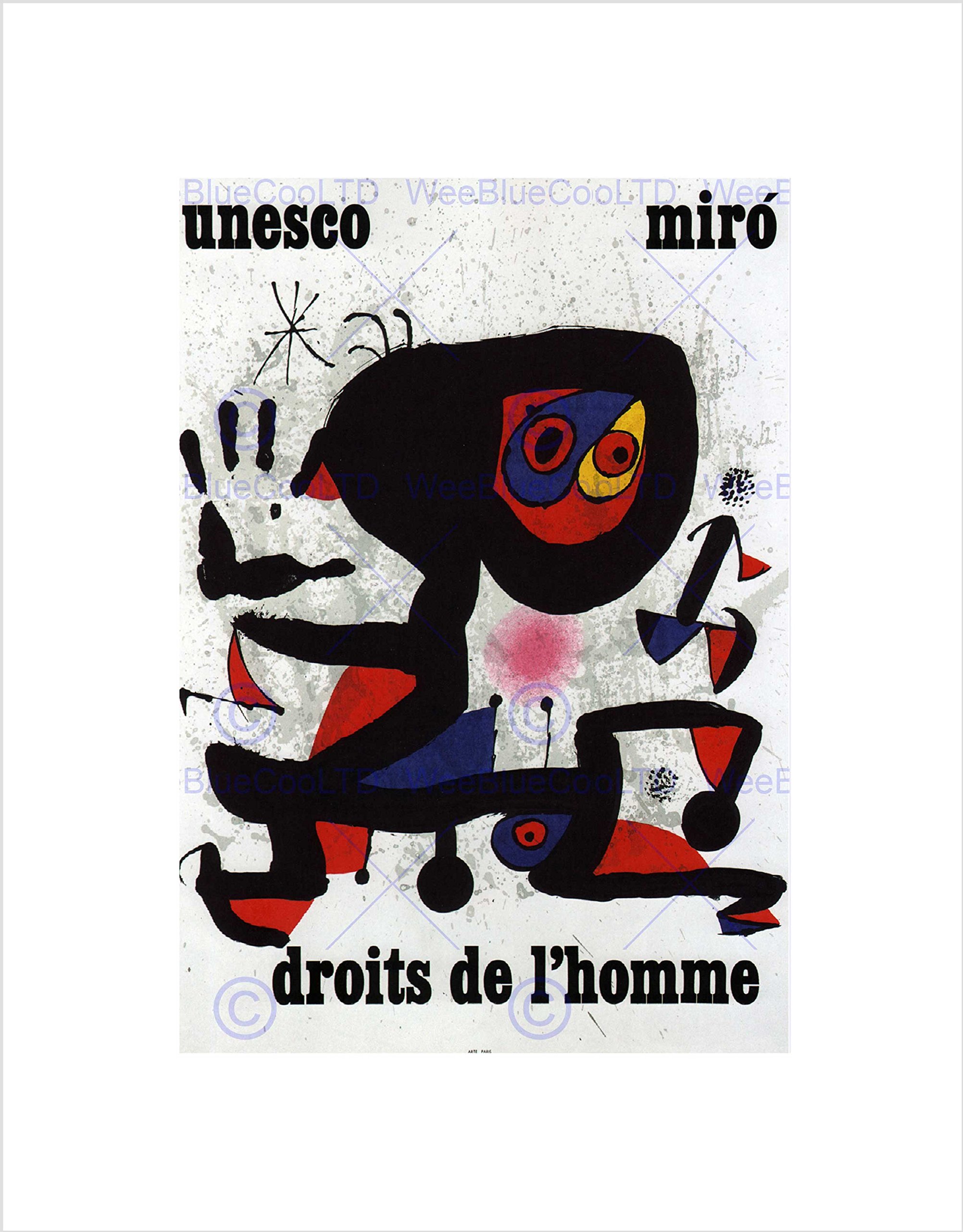 Wee Blue Coo Advert Charity Unesco Joan Miro Abstract Rights Man Wall Art Print