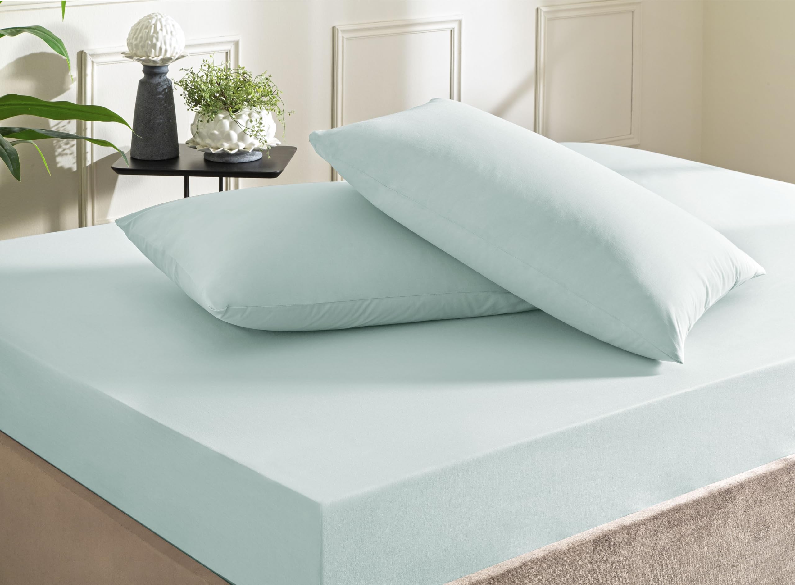 Taç Color Dreams Ranforce King Size Fitted Çarşaf Seti Mavi