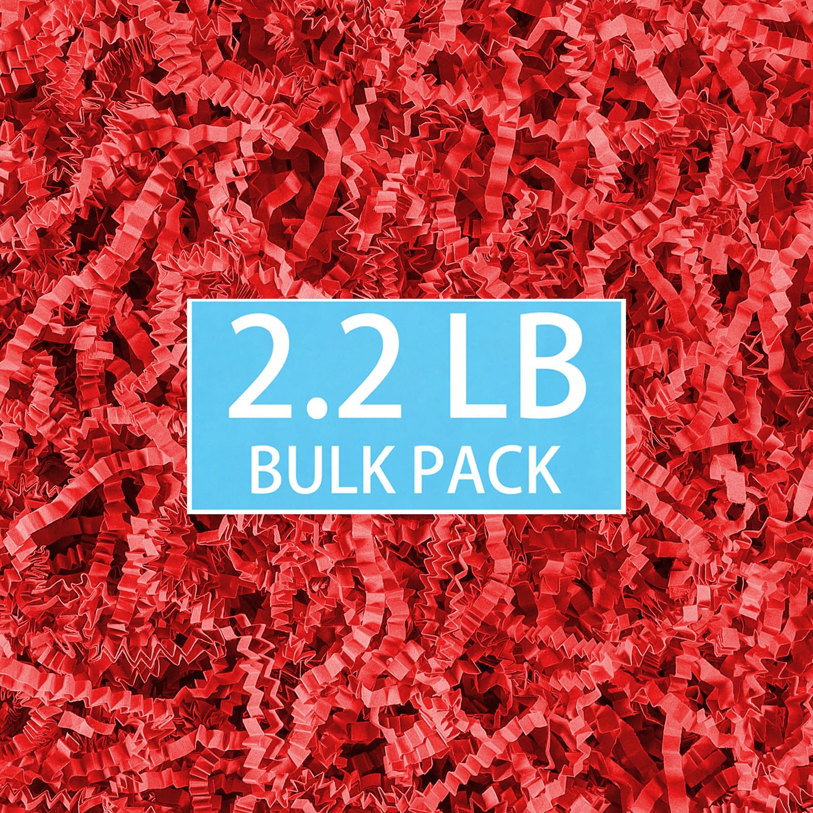 2.2 lbs Red Crinkle Paper Filler - Vibrant Shredded Paper for Gift Baskets