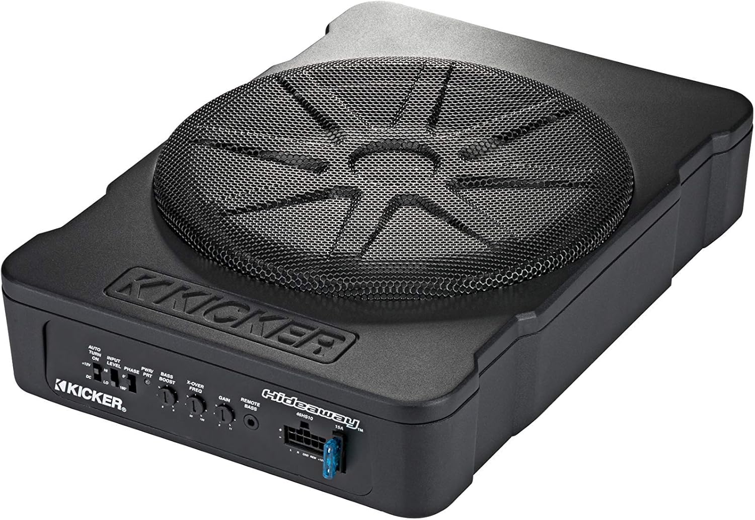 KICKER 46HS10 Compact Powered 10-inch Subwoofer (Renewed)