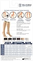 Vista 4 de Truform - Medias de compresión de 20-30 mmHg para hombres y mujeres, hasta la rodilla, punta cerrada, talla M, beige