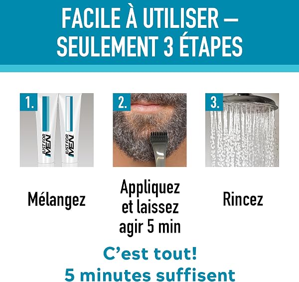 Just For Men Barbe & Moustache, coloration Barbe Homme, Naturel, Sans Ammoniaque, Élimine les Poils Gris, Avec Peigne Applicateur, Couleur Châtain Foncé M45 - 4
