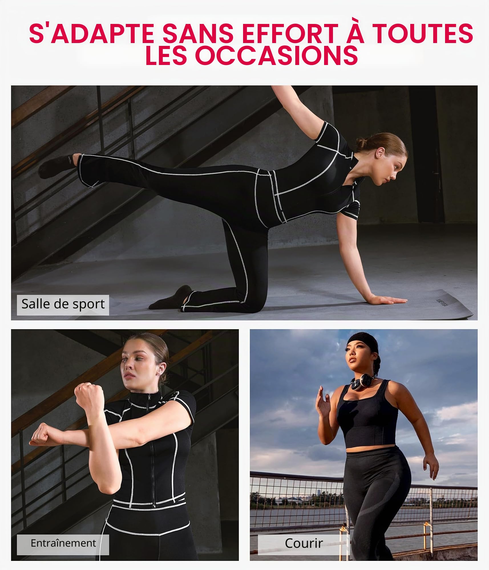 Gotoly Survêtement pour femme Ensemble complet 2 pièces pour la gym, le sport, la course à pied, les exercices, le yoga