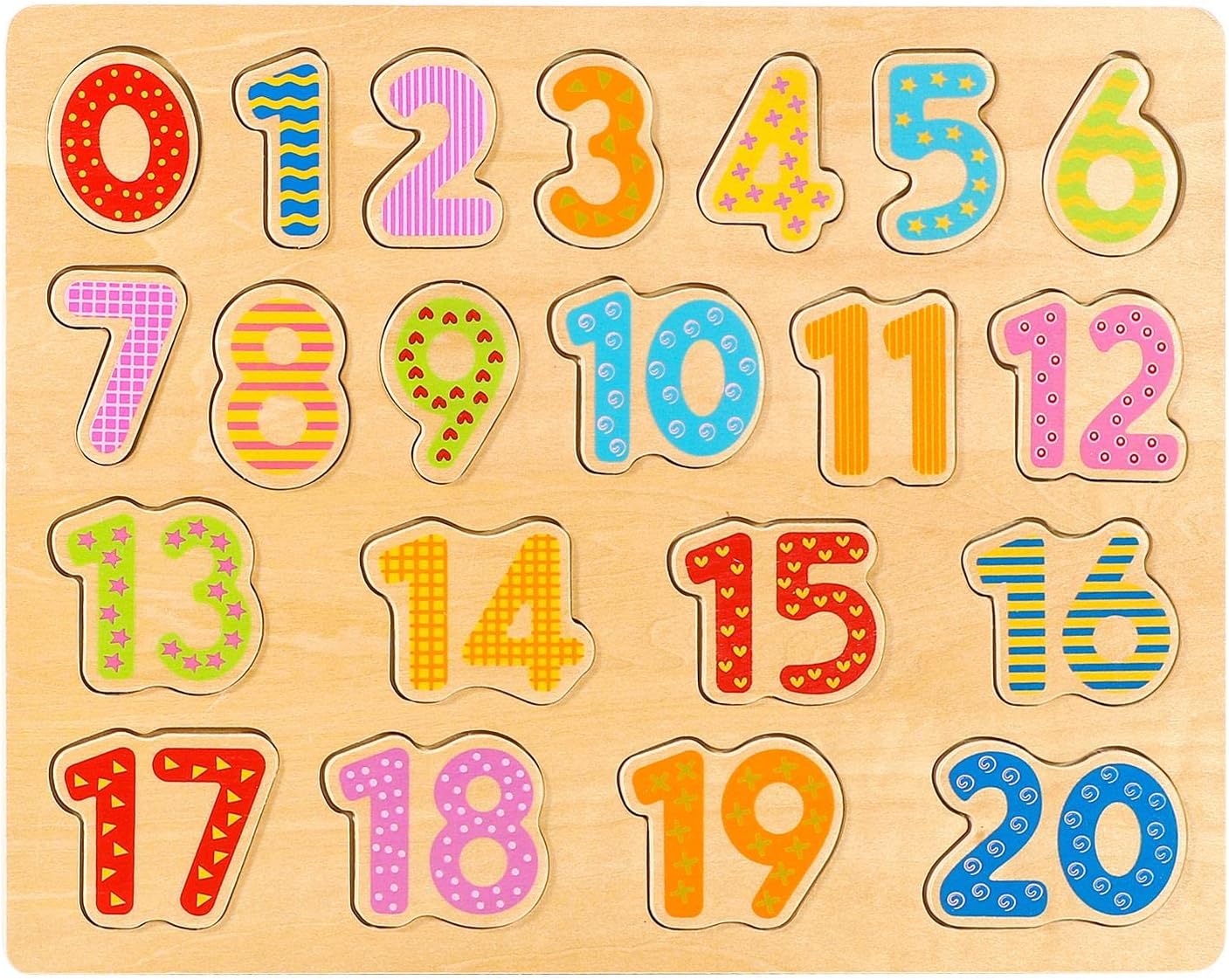 SOKA Wooden Jigsaw Number Puzzle Peg Board Toy Early Educational