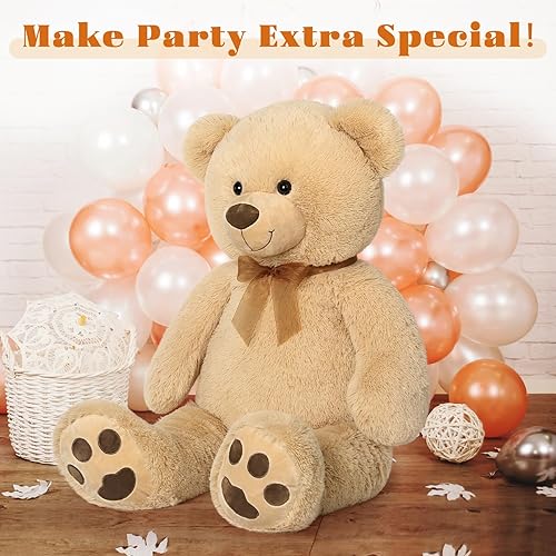 Miniatura 7 de Tezituor Oso de Peluche Grande Animal de Peluche 39 pulgadas  Oso de Peluche Grande Clásico  Juguetes de Peluche de Oso Grande Marrón para Niños