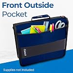 Étui à fermeture éclair classique 2-Inch Les O-Rings, 350 Capacité de la feuille, les poches de stockage multiples & École d'épaules & Organisateur de bureau D-251 Midnight bleu