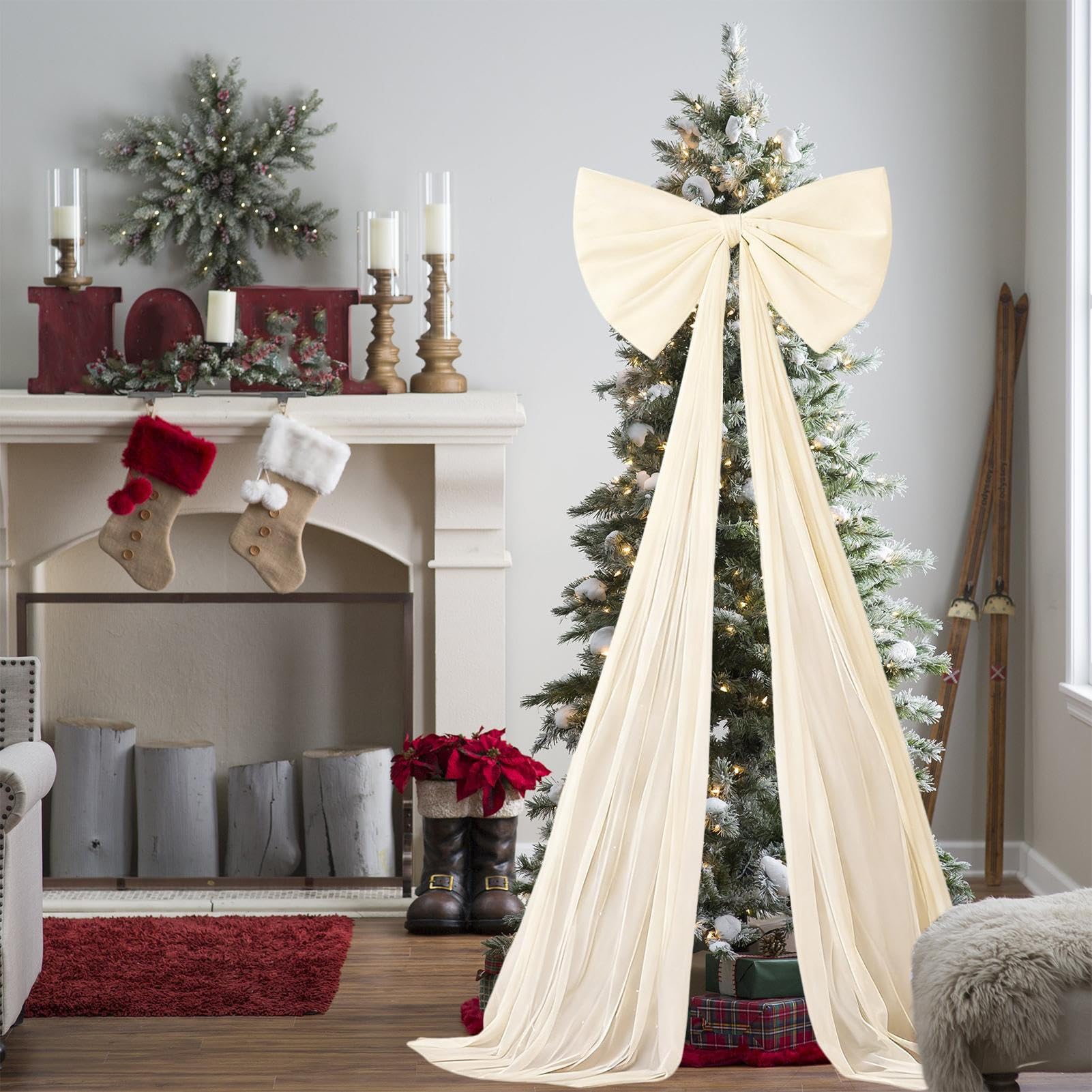 Grandi Fiocchi di Velluto per Albero di Natale 51 x 180 cm Extra Large