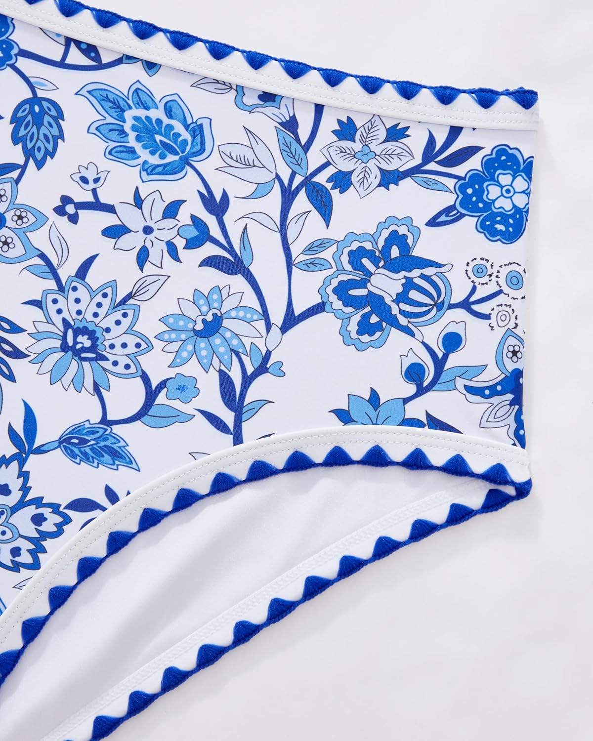 SUUKSESS Women High Waisted Bikini Set Floral Print Color Block 2 Piece Swimsuit - Image 6