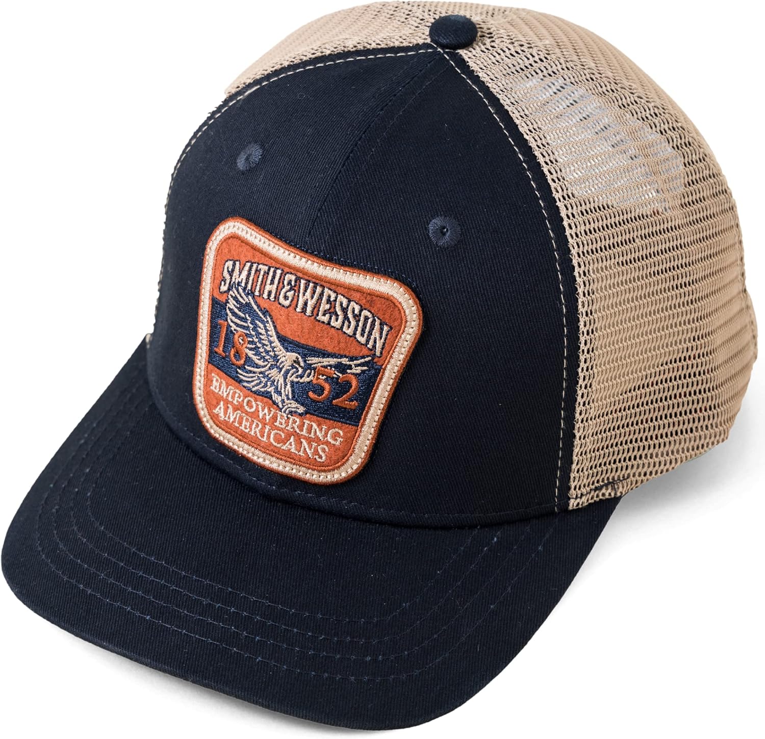 Smith & Wesson® Officially Licensed Men’s Trucker Hat, Adjustable Snapback, 6-Panel Mesh Baseball Cap, One Size Fits Most