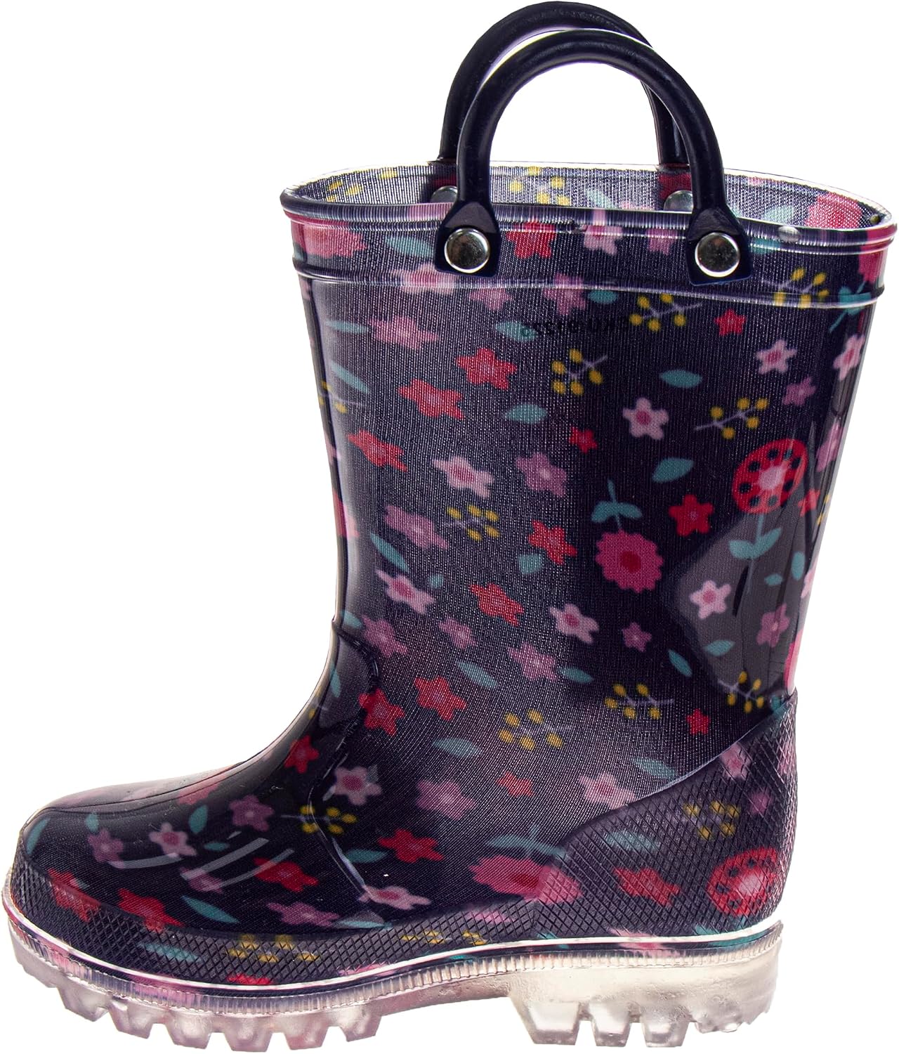 Josmo Kids Unisex Outdoor Waterproof Rain Boot Fun Bright Colors Rubber Boots for Toddlers Little Kid Big Kid