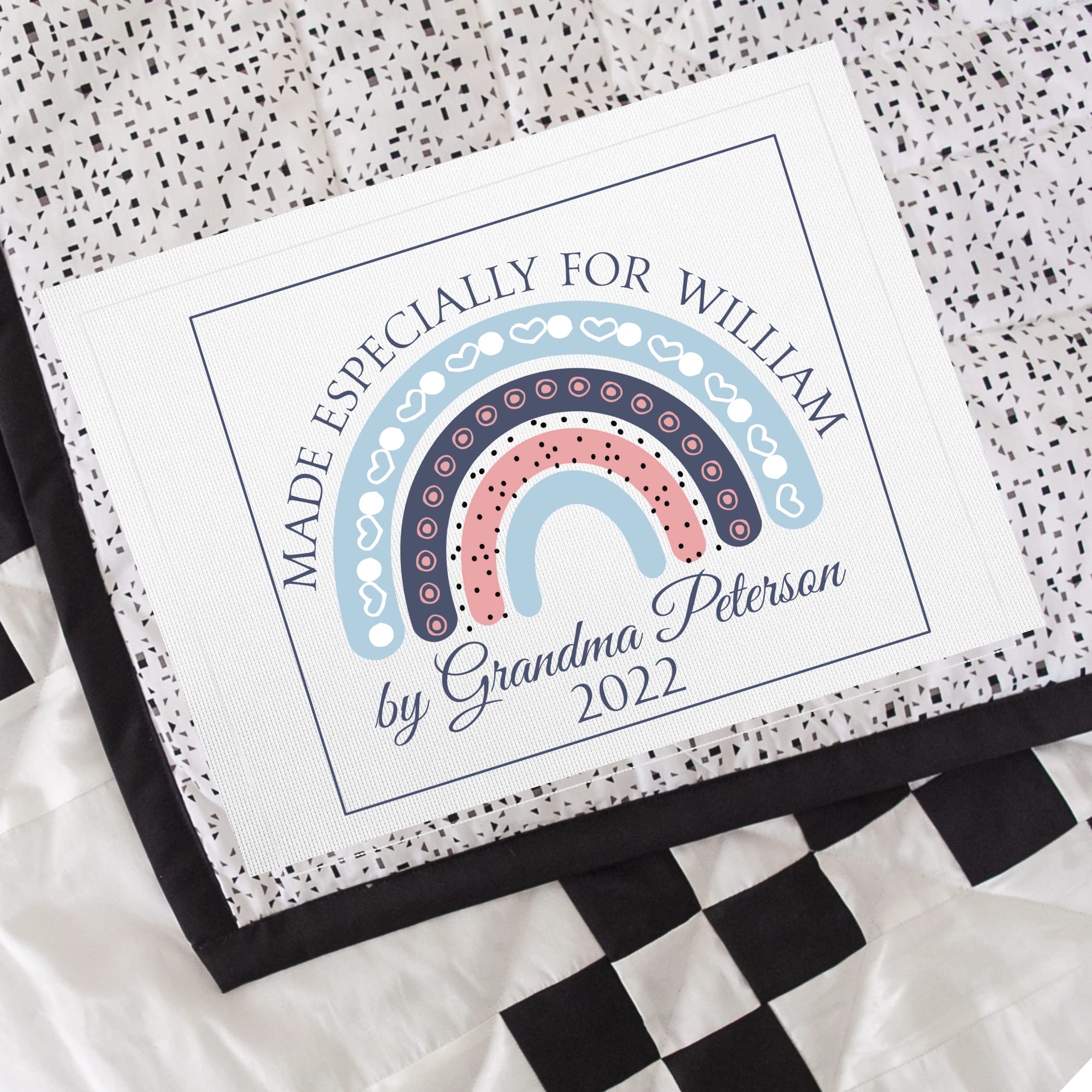 Boho Rainbow - Personalized Baby Quilt Label