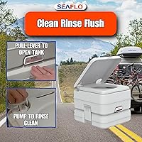 Vista 8 de SEAFLO Inodoro portátil para marina, RV, camping y barco (2.6 galones)