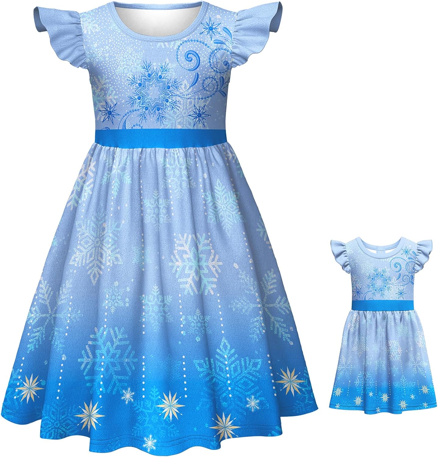 LQSZ Doll and Girl Matching Princess Dress Outfits for Girls and 18" Matching Doll and Girl Clothes