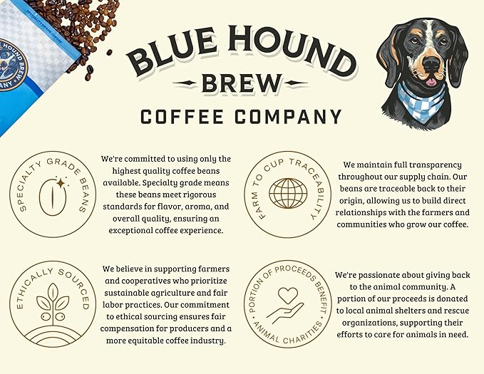 Blue Hound Brew Café en Grano Mezcla House Blend 340g miniatura 4