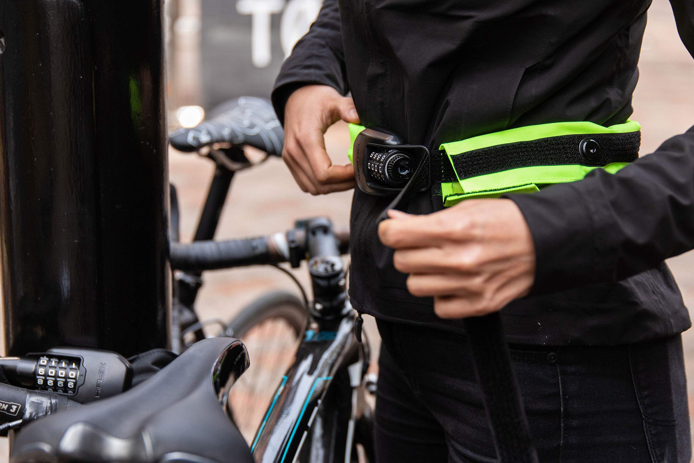 Hiplok SPIN, Zapięcie łańcuchowe, Unisex, NEON YELLOW, Długość zapięcia 75 cm