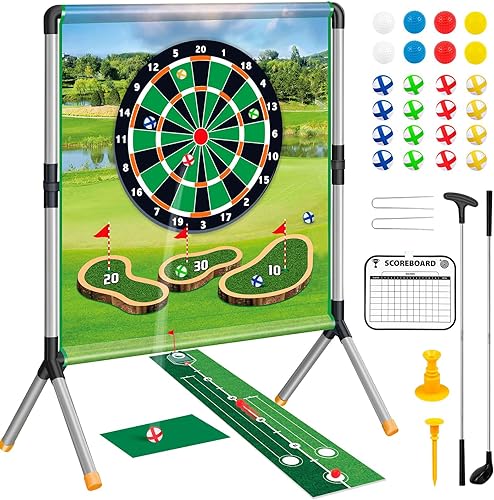 Juego de juego de golf de batalla, juegos de astillado de golf para niños con 16 pelotas de golf adhesivas, 8 pelotas de golf, 2 palos de golf y