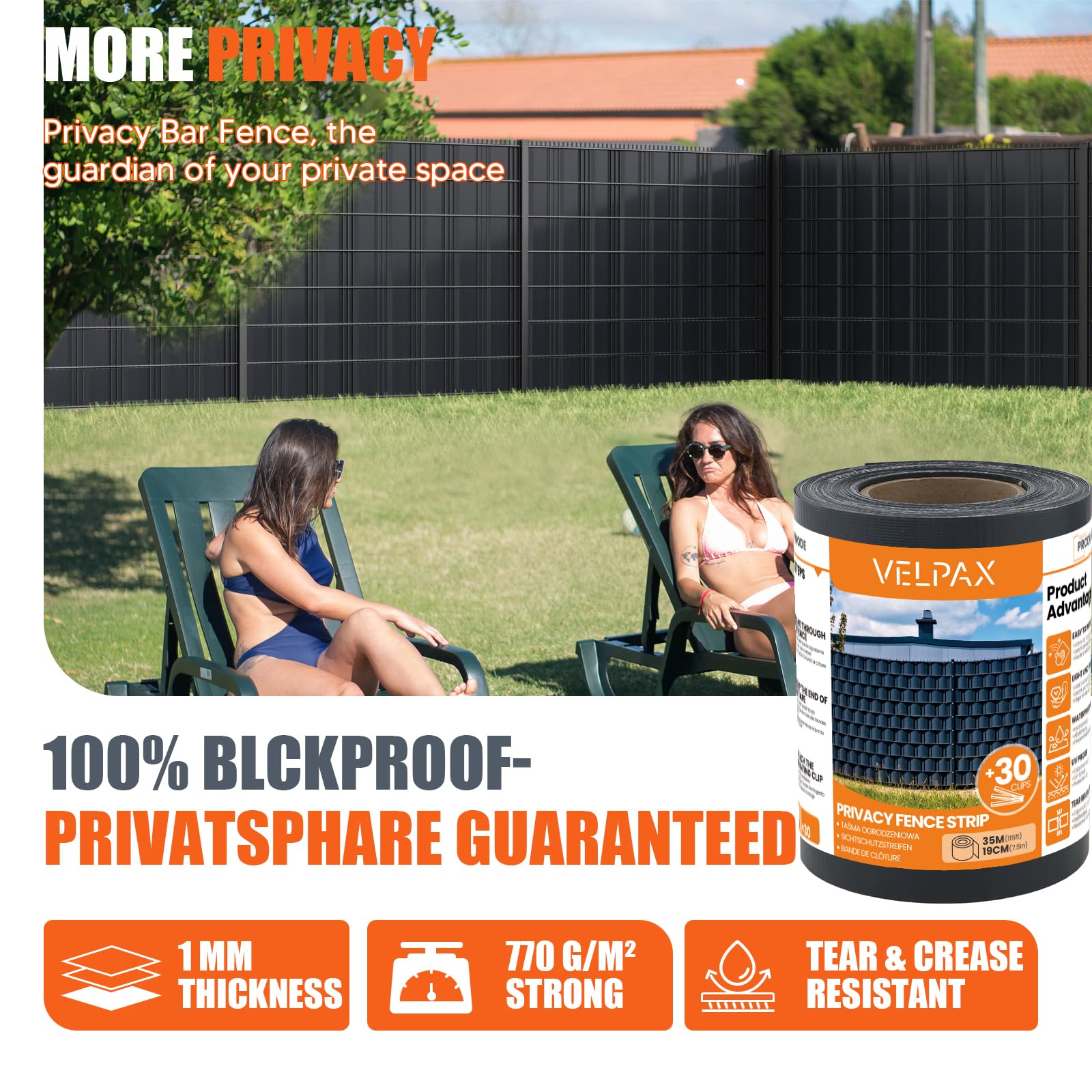 Workinghouse Telo Frangivista In PVC Per Recinzione A Doppia Sbarra – 650 G/m², 35 M X 19 Cm, Schermo Privacy Per Giardino