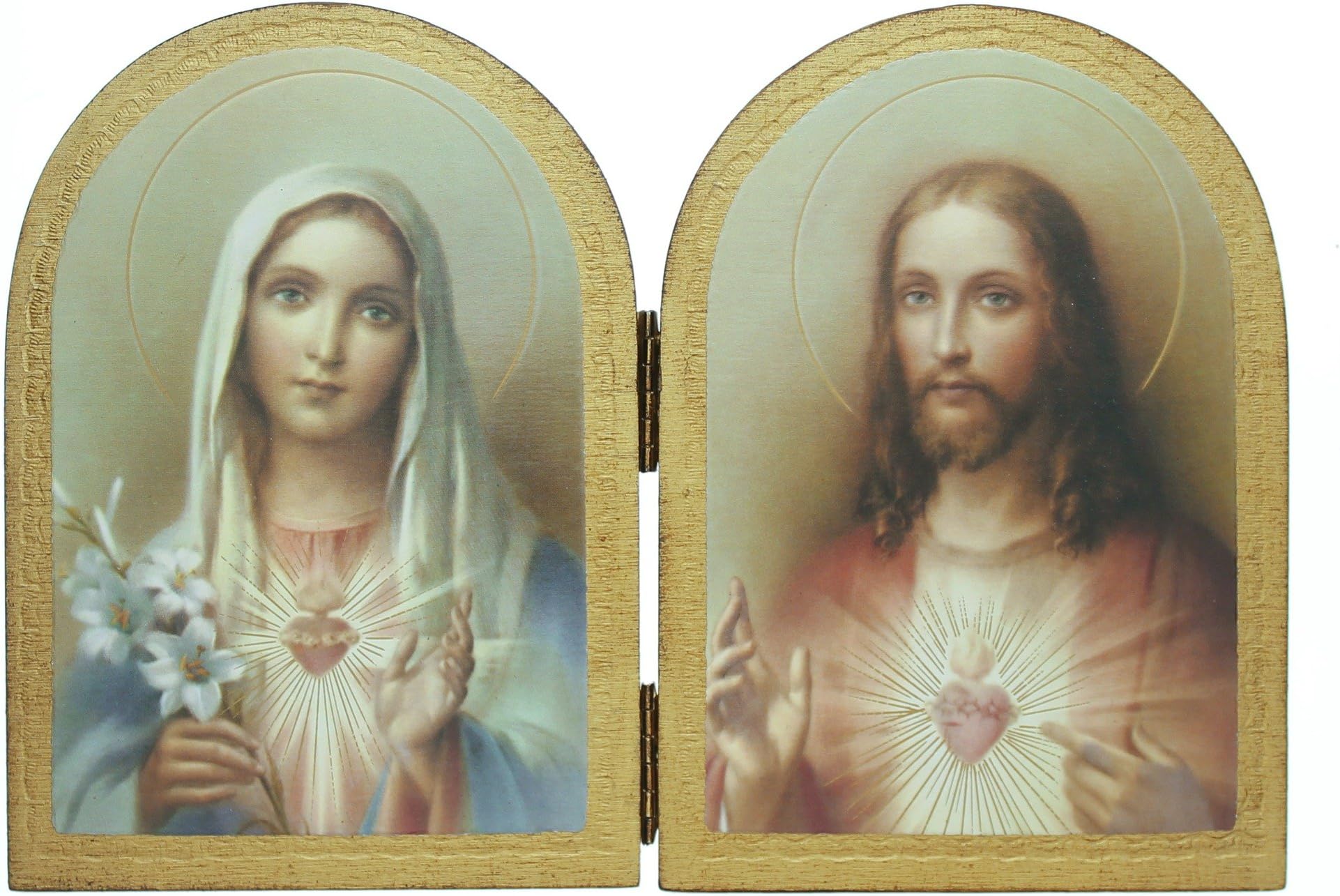 Immaculate Heart and Sacred Heart Diptych