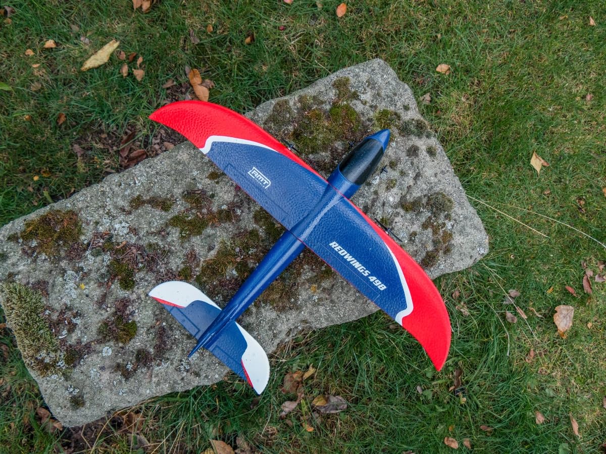 RC Flugzeug für Anfänger - RMT Redwings 498 RTF mit 2Akkus, bis 50 Min Flugzeit, Robustes EPP Material, einfaches Steuern, ferngesteuertes Flugzeug ab 8 Jahre