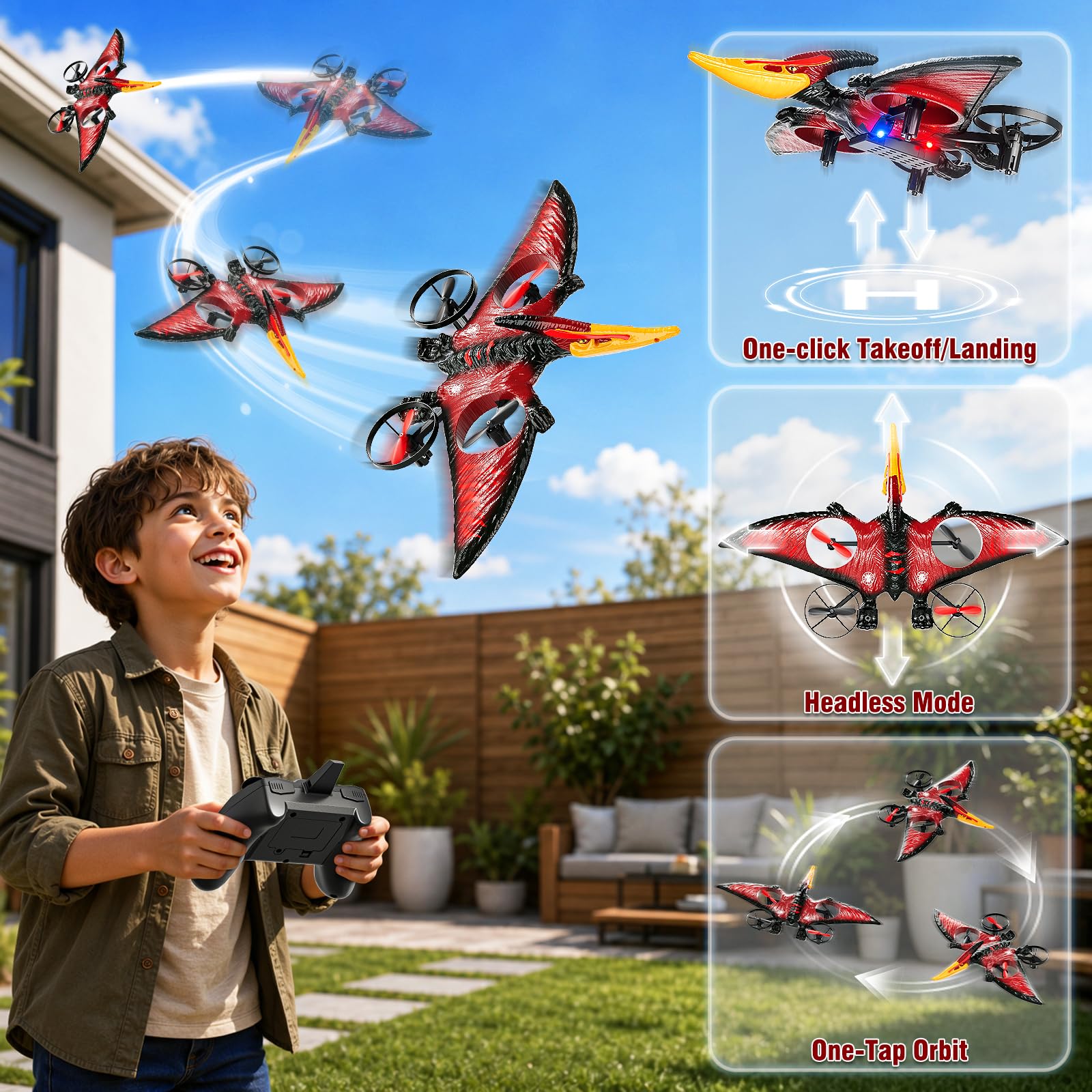 Dinosaur RC Airplane - Kids Foam Pterosaur Drone -4 Dinosaur RC Airplane - Kids Foam Pterosaur Drone -4