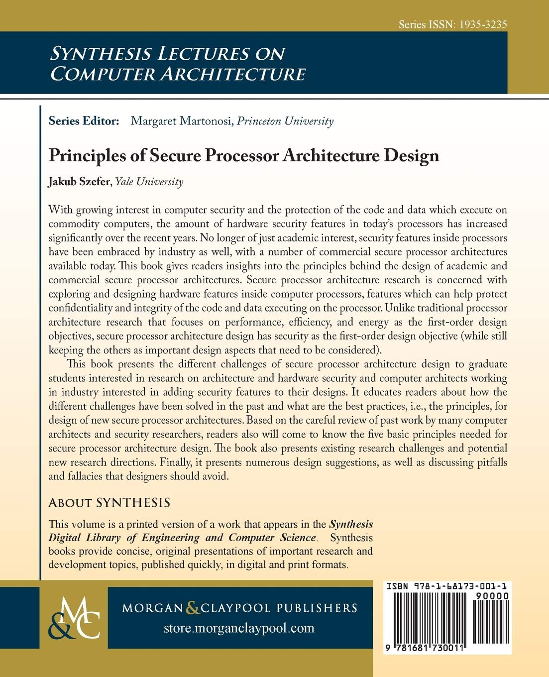 Principles of Secure Processor Architecture Design (Synthesis Lectures on Computer Architecture, 45, Band 45)