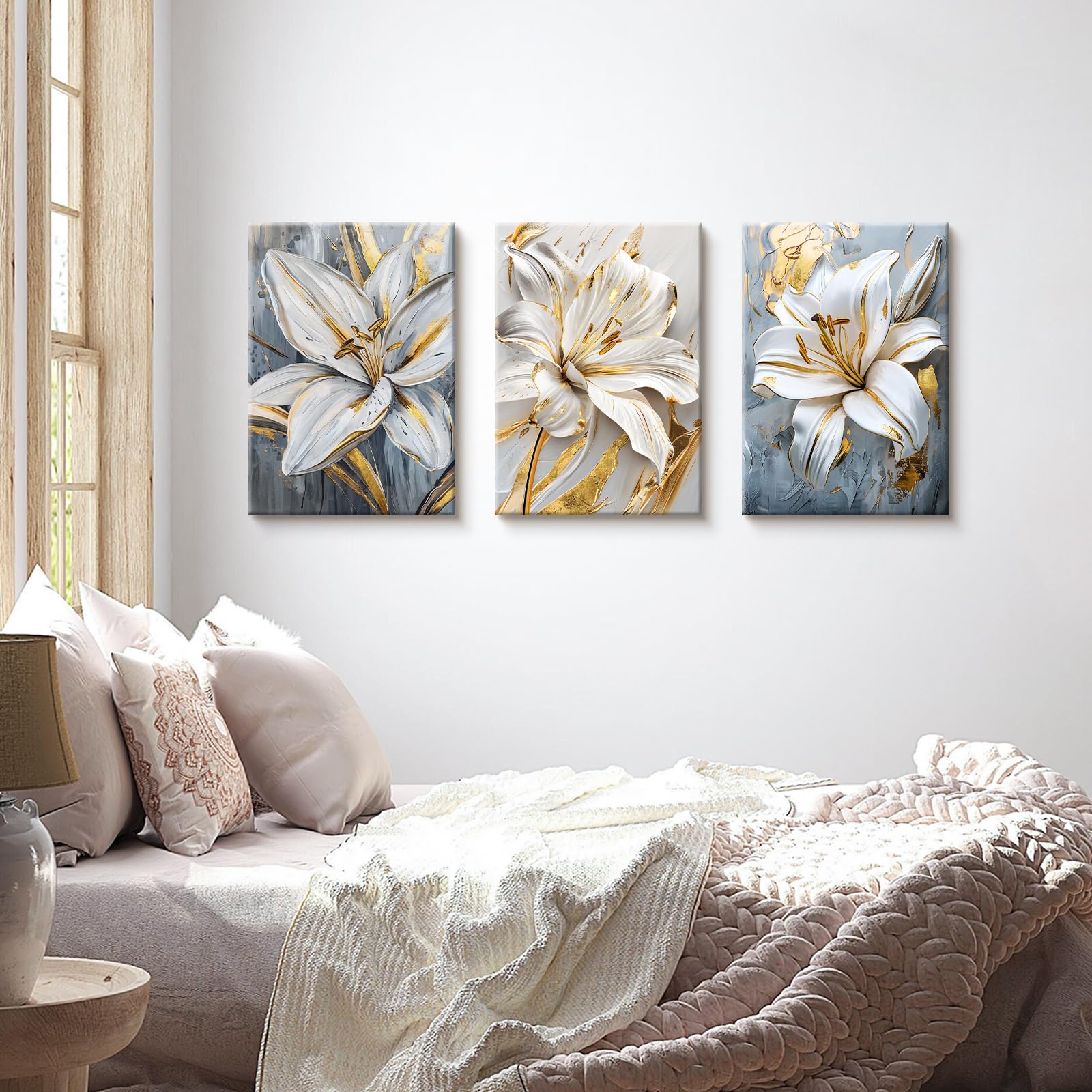 3 Pcs Wooden Framed Canvas Wall Art Set Bohemian Sage Green Canvas Prints Poster Geometric Line Beige Green Pictures for Living Room Bedroom Dinning Room Hallway Stairs Wall Decor 30x40cm x3pcs — view 331
