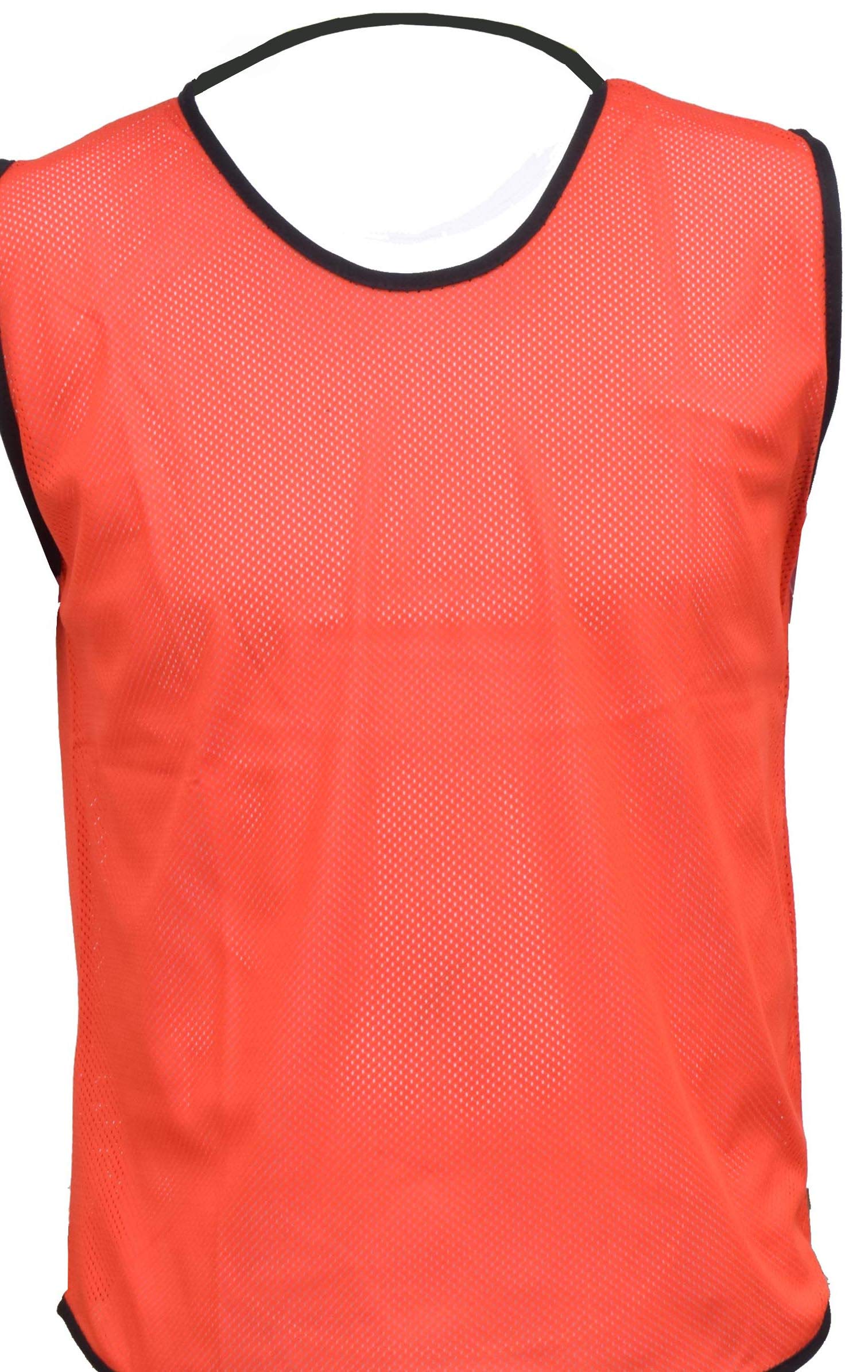 1 X Single Sports Training Bibs Football Rugby Hockey Netball Cricket Volleyball Vests Soccer Sports Club (7 Sizes 13 colours) (YS (Under 5), Red)