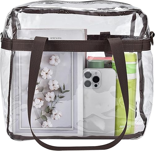 Vista 453 de Oraben Bolsa transparente transparente aprobada para estadios de 12 x 6 x 12 pulgadas, bolsa de estadio para trabajo, juegos deportivos, gimnasio