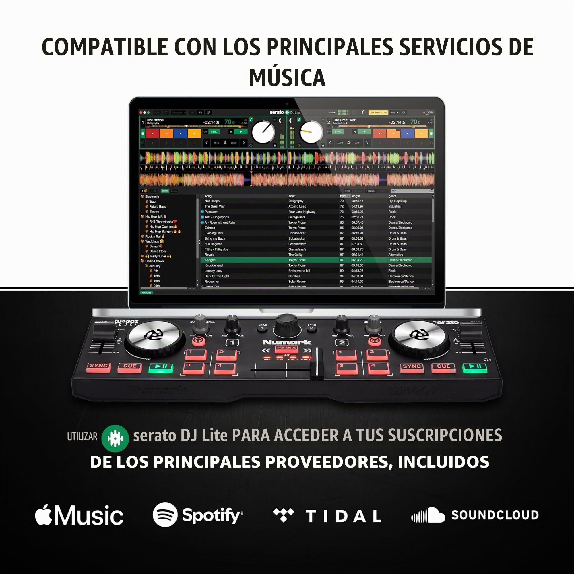 Amazon.com: Numark DJ2GO2 Touch Compact DJ Controller | Portátil
