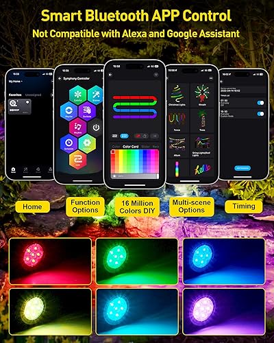 Miniatura 3 de T-SUN Luz de estanque LED sumergible subacuática para fuente, luces de fuente subacuática, luces de estanque de peces, cambio de color, IP68