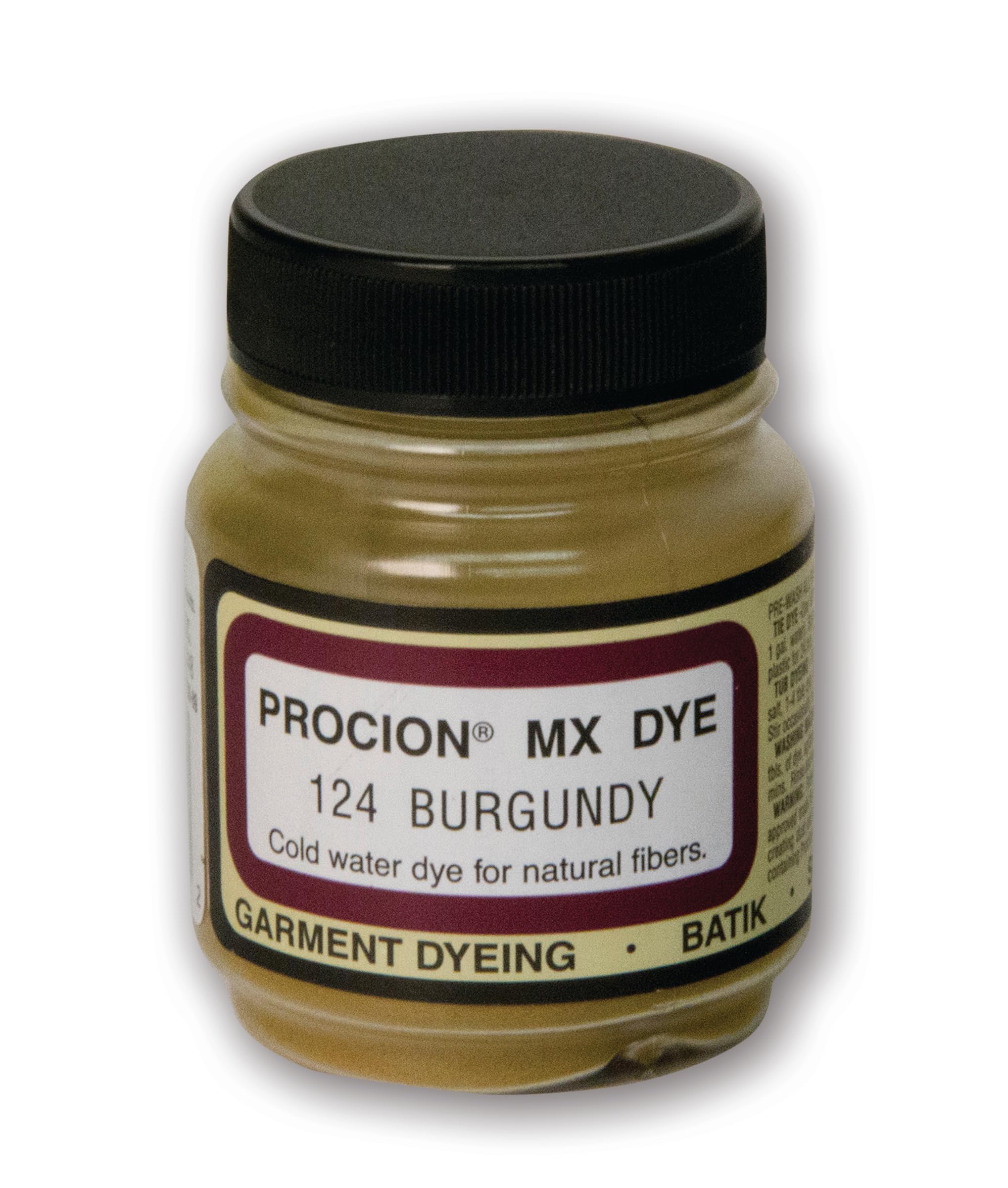 Jacquard Procion MX Tie Dye Powder Burgundy 2/3 Ounce Jar for Fabric and Clothing | Permanent and Washfast