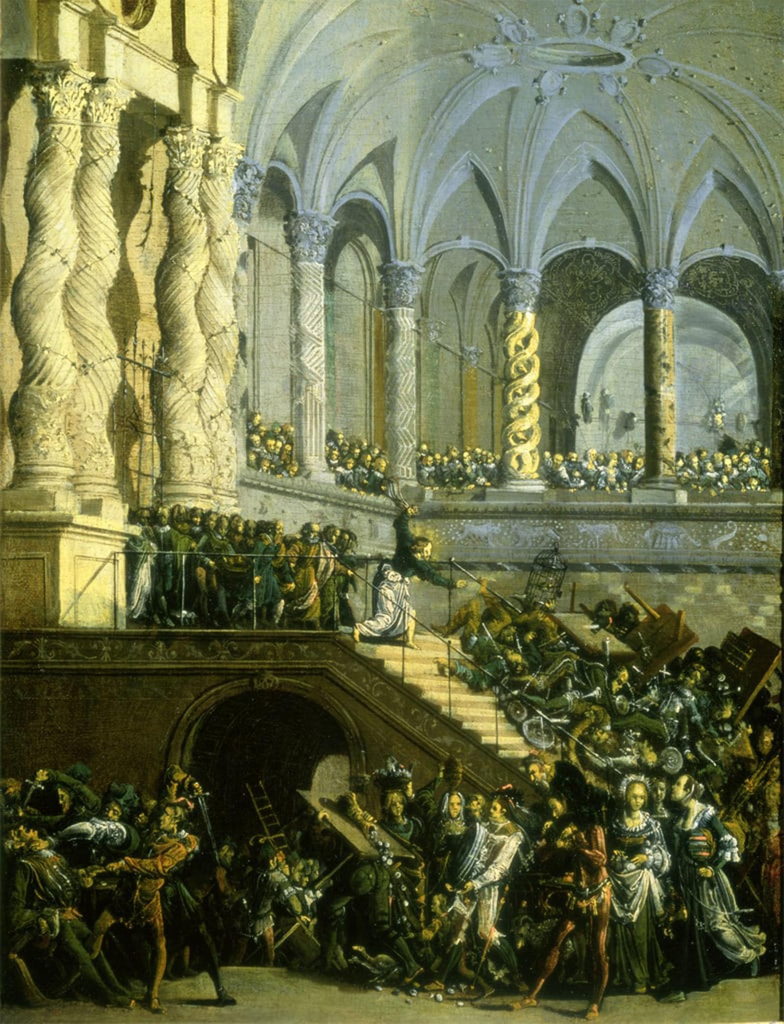 POSTERIIk Vintage Art Print Images Pictures Print Christ Driving the Money Lenders From the Temple by Francois De Nome Modern Colour Posters for Office Home Decor 60x90cm