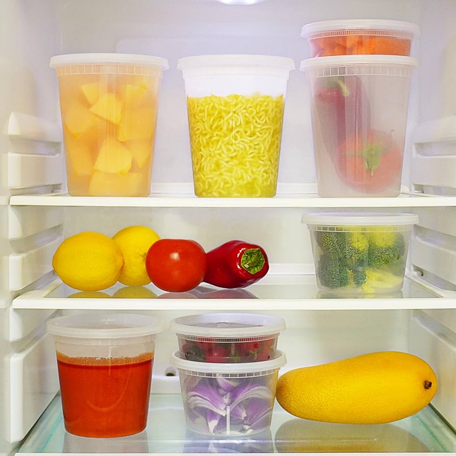 プラスチック容器 蓋付き Amazon | TashiBox 24セット 32オンス プラスチック製デリ容器