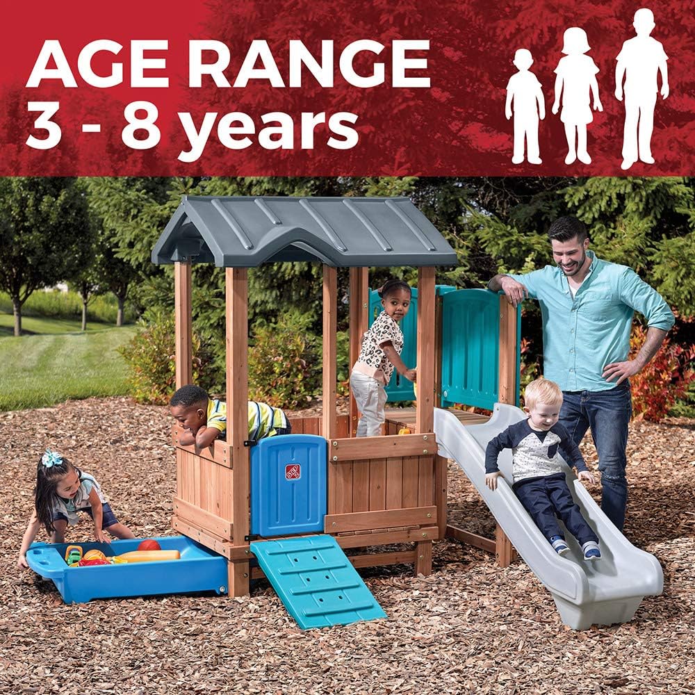 Woodland Adventure Playhouse with Slide and Climbing Ramp