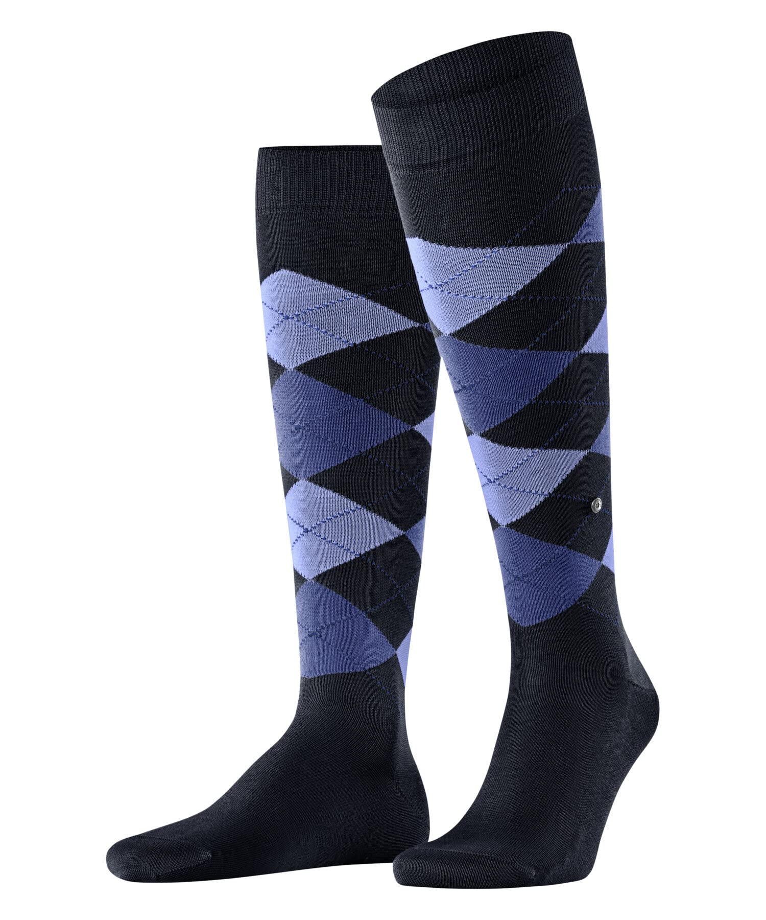 Burlington Men's Manchester M Kh Cotton Long Patterned 1 Pair Knee-High Socks, Blue Marine 6120, 6.5-11