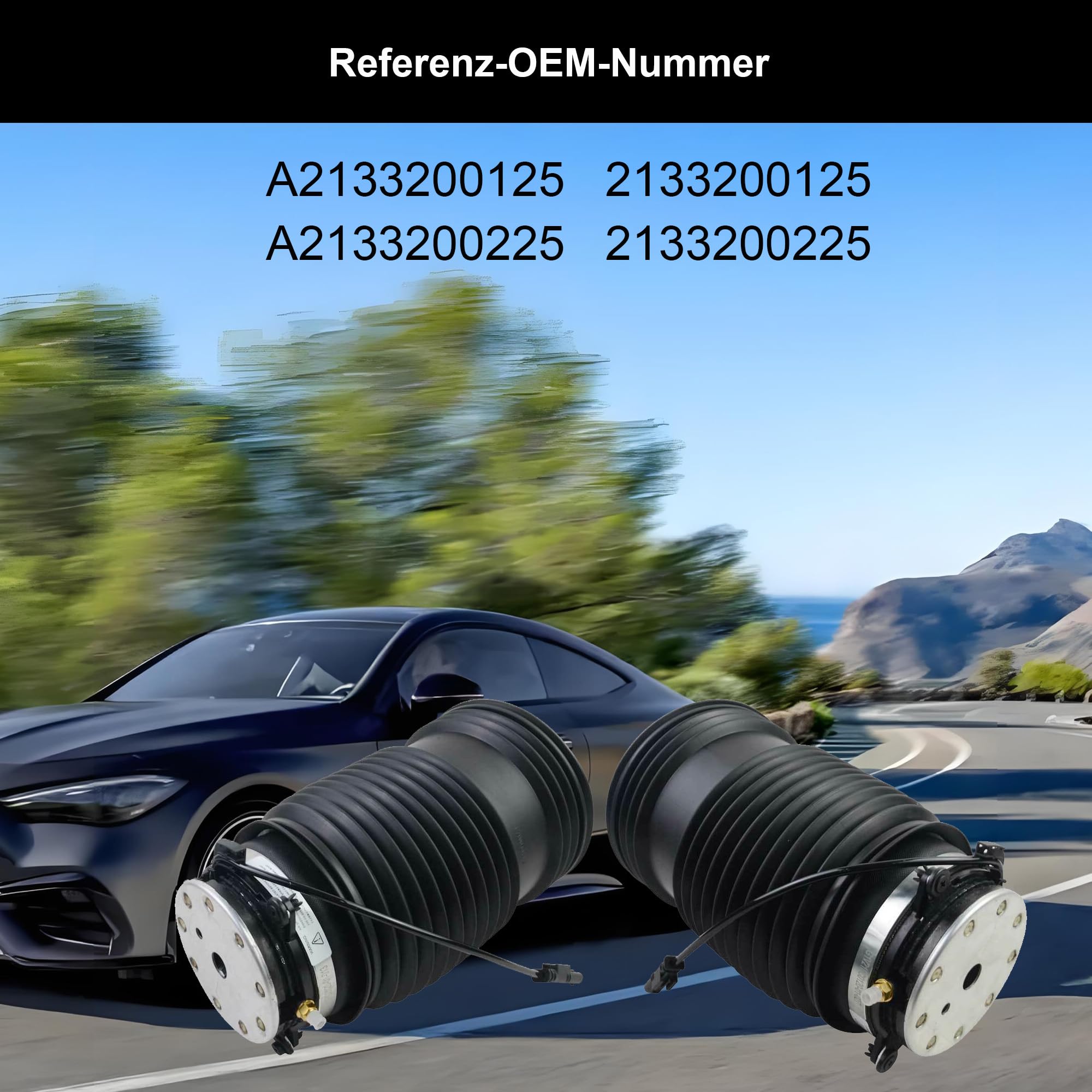 Paar Hinten Federbalg Luftfeder Links Rechts für Mercedes W213 GLC C253 X253 E300 E350 E400 2015-2021 2133200125 2133200225