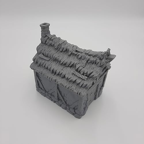 Miniatura 5 de Cottage - RPG - Calabozos y Dragones - DND - Pathfinder - Señor del Anillo - Figura miniatura (grissin pintar) (Techo de paja)