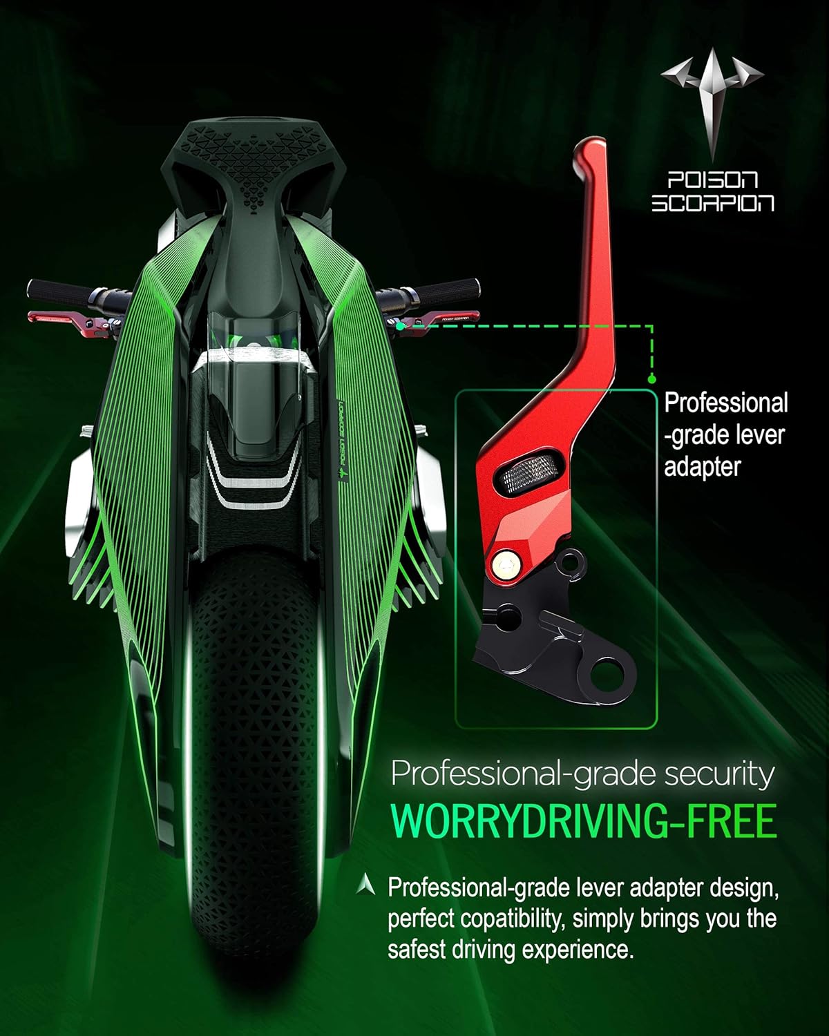 POISON SCORPION Motorcycle Brake Clutch Levers, Red Wheel Roller Adjustable Short Compatible with GSX1300R Hayabusa / DL1000 V-Strom / GSF1200 GSF1250 GSF1250S / GSX650F GSX1250F / SV1000 / TL1000R