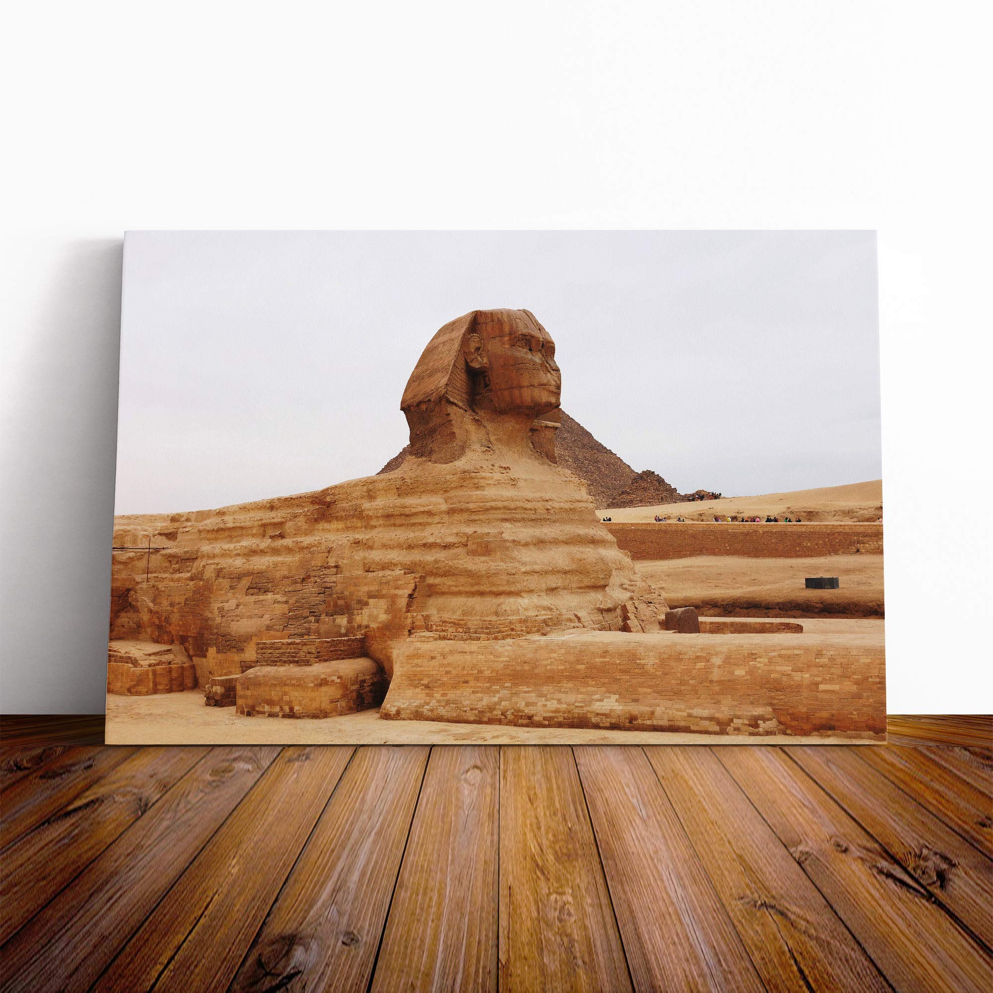Egypt Sphynx Pyramid Canvas Print | Gallery Wrapped 30mm Frame Wall Art | 24x16 inches | Ready to Hang | Modern Picture | Living Room Bedroom Lounge Office