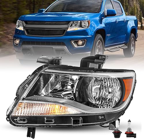 JSBOYAT Conjunto de faros halógenos para Chevy Colorado 2015-2022 de 4 puertas extra  Modelos de cabina doble para el lado del conductor y del