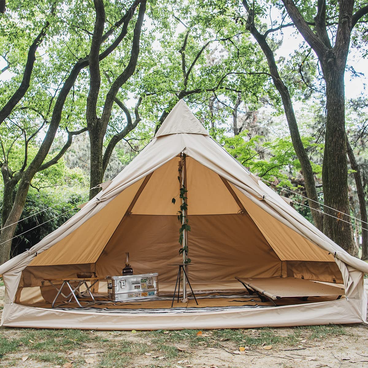 Naturehike Tente de Camping pour 2 à 12 Personnes Tente de Camping tipi pyramidale Indienne en Coton pour Les campings, Les déplacements en Voiture, Les réunions de Famille