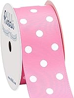 Vista 10 de Ribbli Cinta de grogrén naranja con lunares, 1-1/2 pulgadas, carrete de 10 yardas, mandarina con puntos blancos, uso para envolver regalos