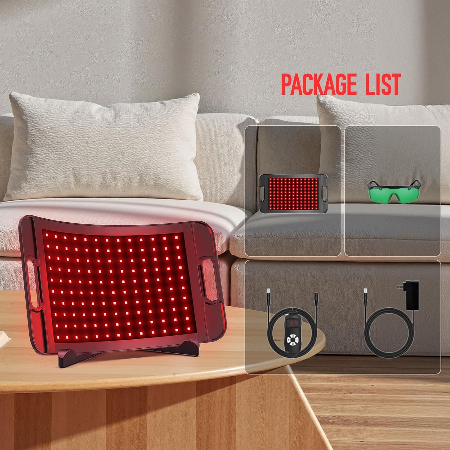 Infrared Light Therapy Pad for Body Pain NIR Deep Therapy for Back Knee Hands Feet Relief Portable 660nm 850nm Home Heating Light Therapy，Best Gift for Christmas Gift(No Stand)