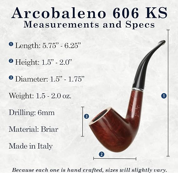 Savinelli Pipes Arcobaleno Collection: Colorful Wood Briar Pipe (Brown)