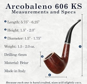 Savinelli Pipes Arcobaleno Collection: Colorful Wood Briar Pipe (Brown)