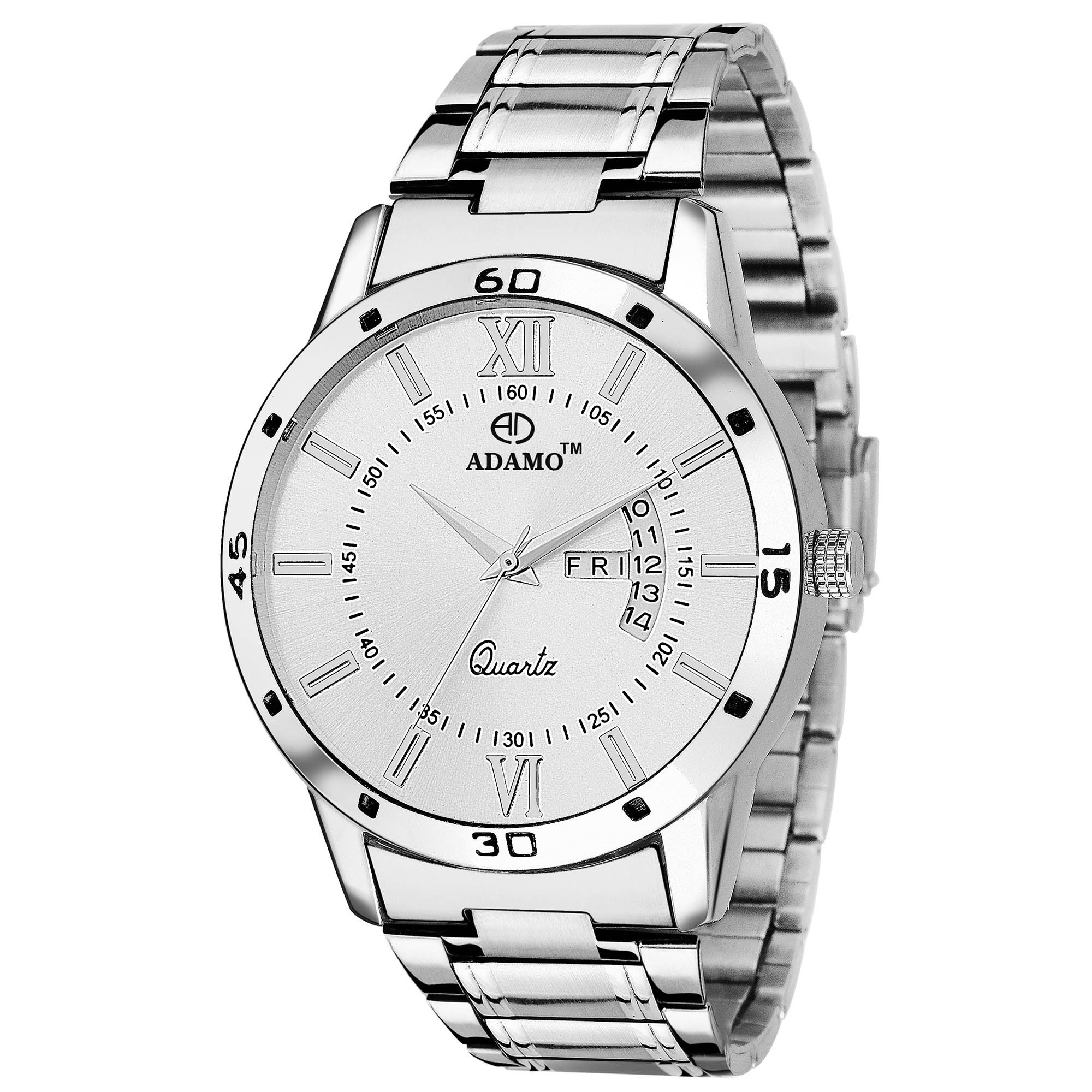 ADAMO Designer Silver Dial Day & Date - Watch A812SM09 (B078K8R1HY) Amazon Price History, Amazon Price Tracker
