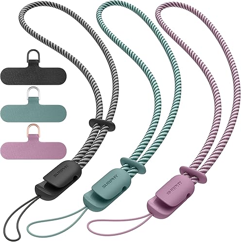 Miniatura 29 de SURPHY Paquete de 3 correas de muñeca para teléfono con lengüeta de sujeción para teléfono celular, correa para teléfono celular, correa para A-