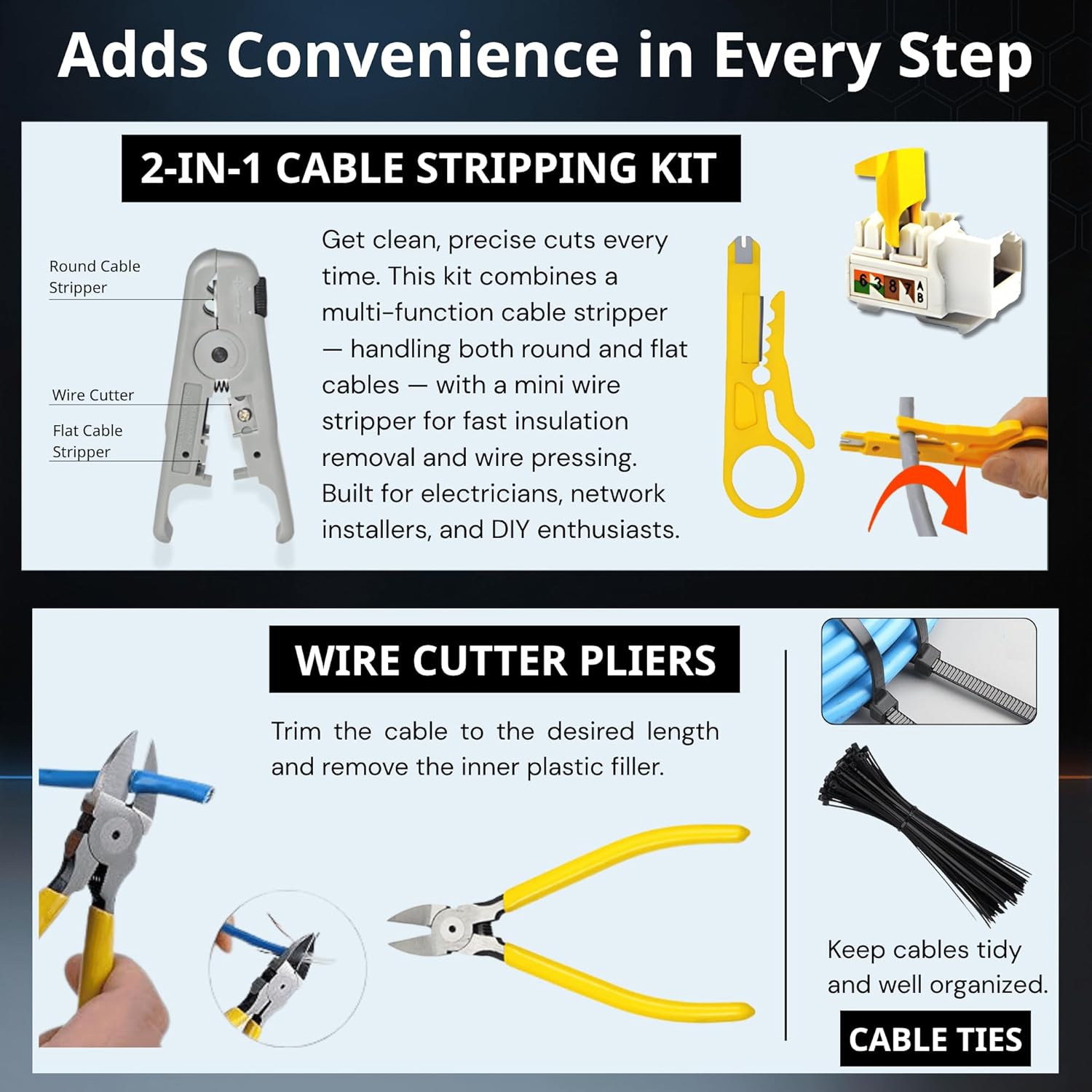 RJ45 Crimp Tool, Ethernet Crimper Tool Kit With CARRYING CASE, All-In-One Pass Through Network Cable Tool For Cutting, Stripping, Crimping Cat5 Cat6 RJ45 RJ11 RJ12 – Ideal For Home DIY, IT Technicians