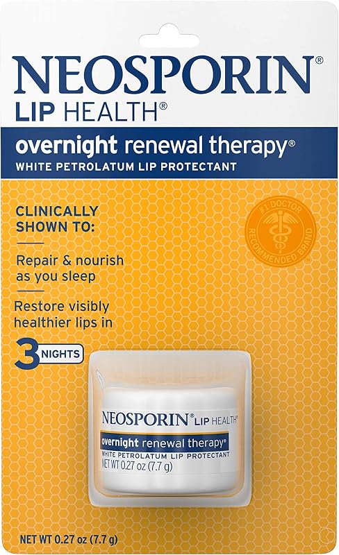 Neosporin Lip Health Overnight Renewal Therapy Bálsamo Labial, Pacote com 3